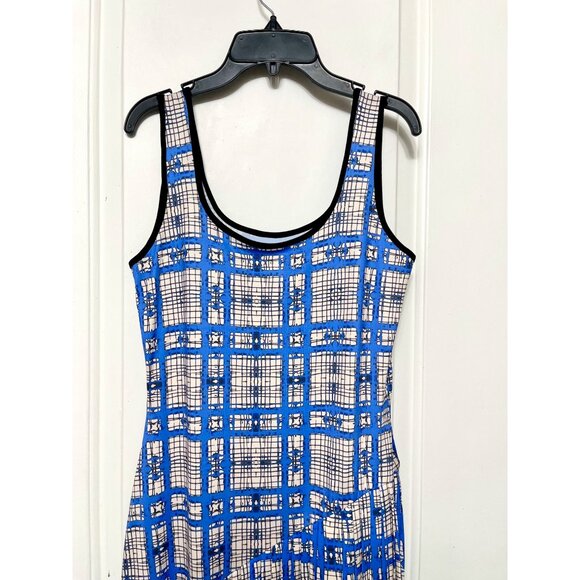 Anthropologie Dhruv Kapoor Plaid Mesh Midi Dress in Blue Size S - Picture 9 of 14